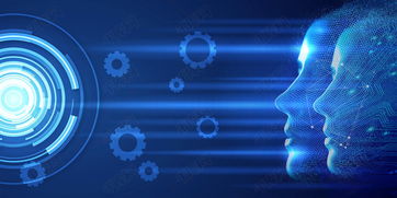 蓝色人脸识别生物技术科技海报背景图片免费下载